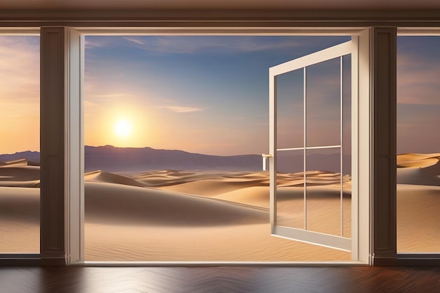 砂漠の開いたドア不明と起動コンセプトこれは 3 d イラストです