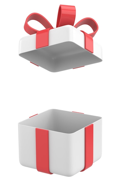 Opened gift box 3D gift box 3D illustration