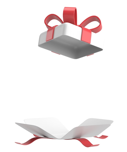 Opened gift box 3D gift box 3D illustration