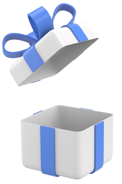 Opened gift box 3D gift box 3D illustration