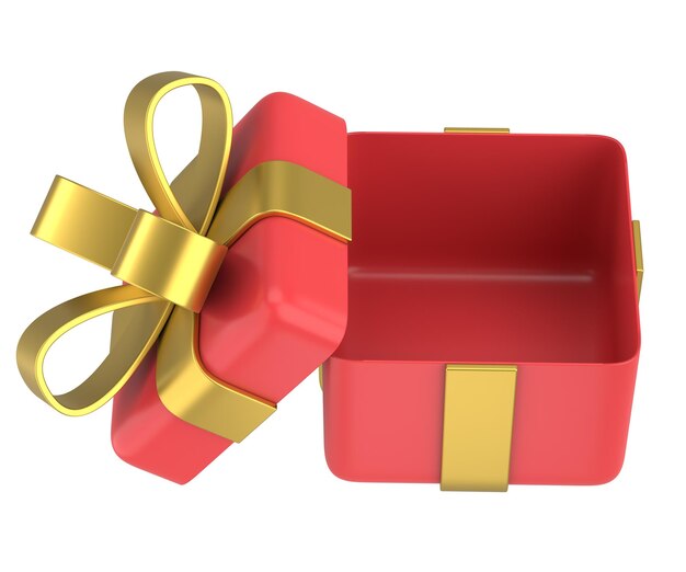 Opened gift box 3D gift box 3D illustration