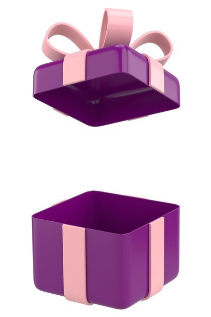 Opened gift box 3D gift box 3D illustration