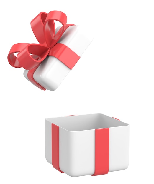 Opened gift box 3D gift box 3D illustration