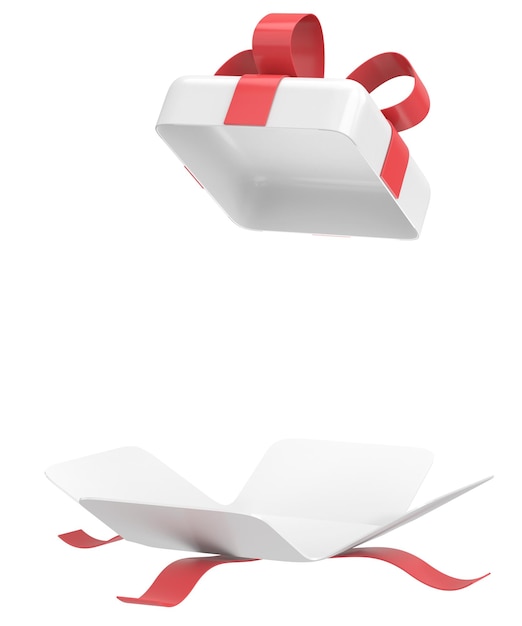 Opened gift box 3D gift box 3D illustration
