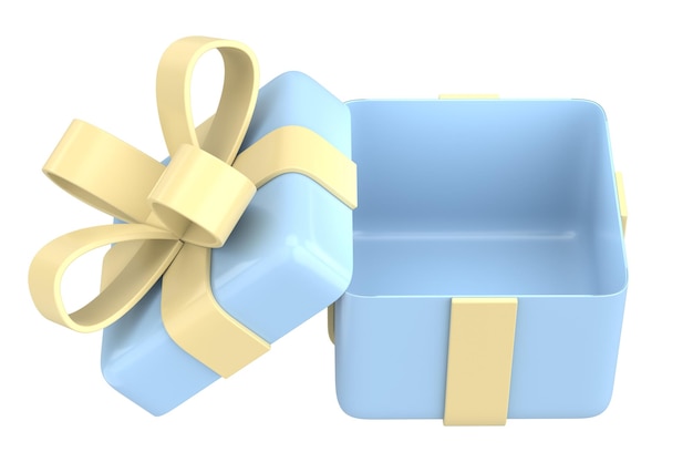 Opened gift box 3D gift box 3D illustration