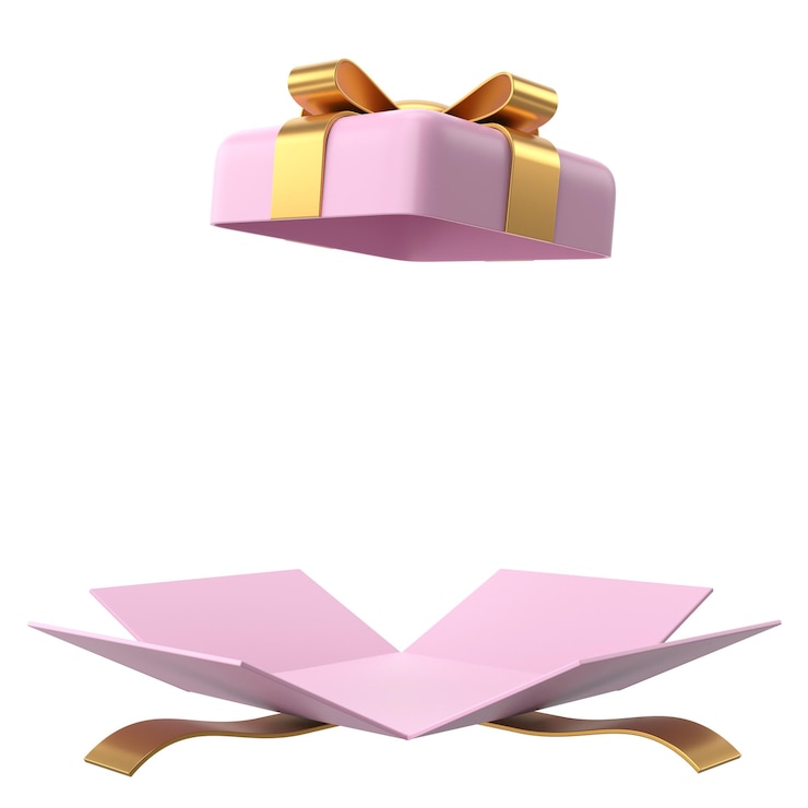 Photo opened gift box 3d gift box 3d illustration
