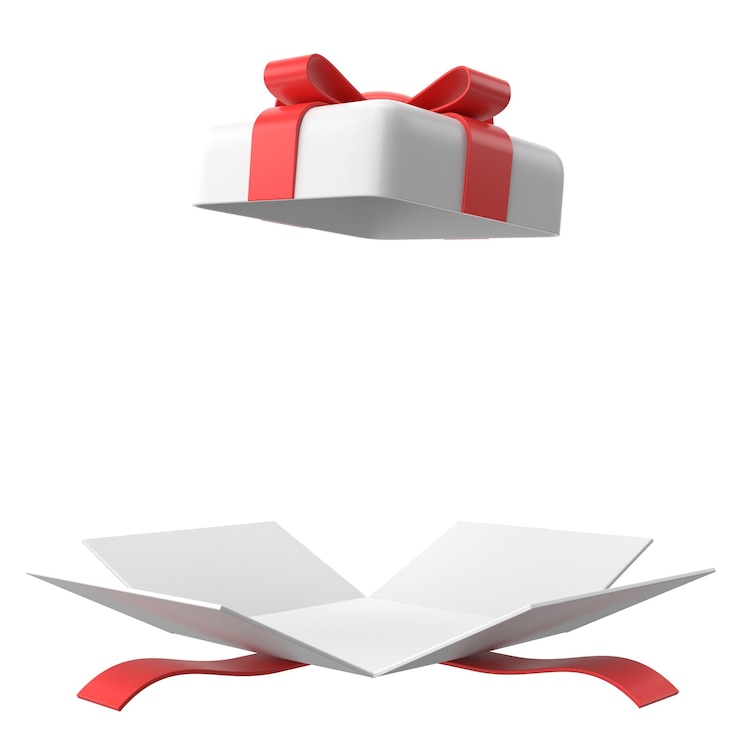 Photo opened gift box 3d gift box 3d illustration