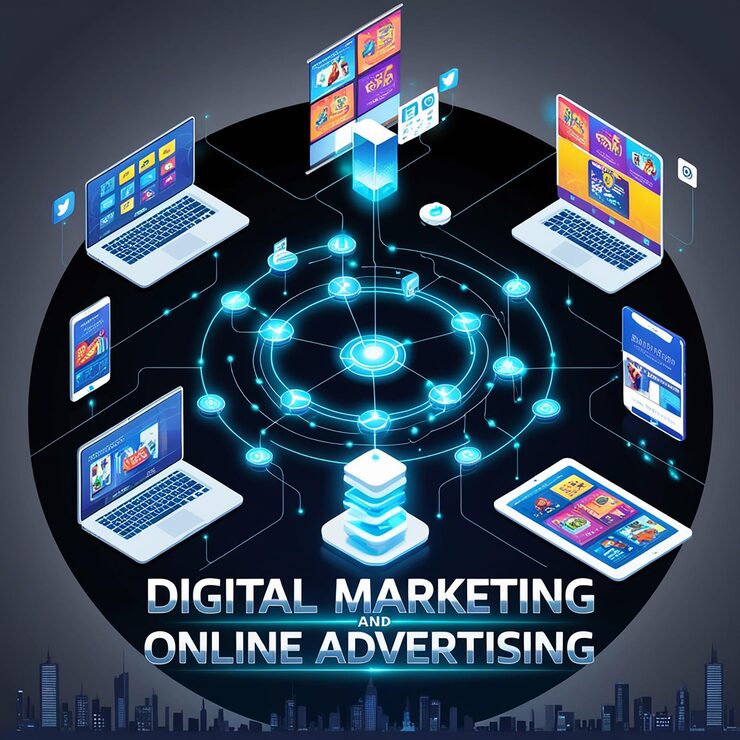 Photo 打開筆記型電腦與應用程式圖標 溝通和互動概念與技術裝置和應用程式按 移動裝置 電腦顯示器 多媒體平板電腦與程式軟件