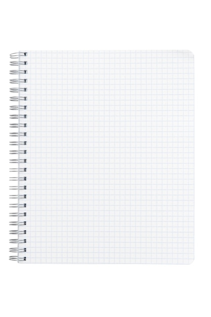 Opened notepad on spiral binding mockup, school notepad with blank page