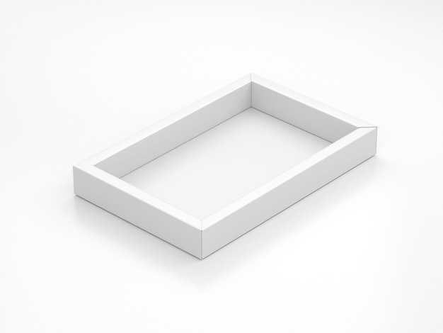 Opened white Cardboard box Mockup on white background 3d rendering