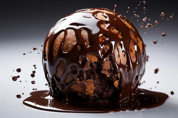 Opening the Dark Chocolate Delight isolated on transparent background Generative Ai