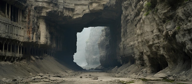 The opening of the deserted limestone tunnels