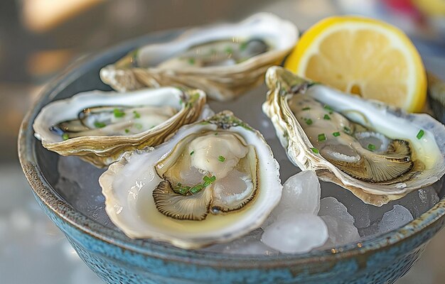 Opening and ready to eat fresh oysters