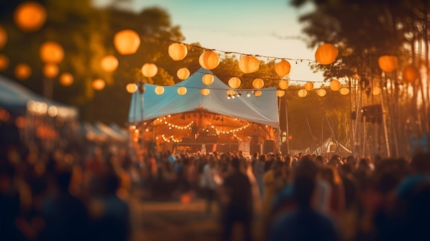 Openlucht muziekfestivalconcert