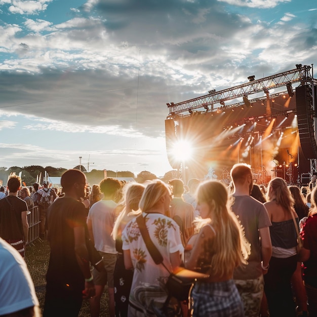 Foto openluchtmuziekconcert op het isle of wight festival