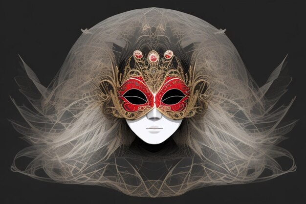 Photo opera mask isolated on transparent background generative ai