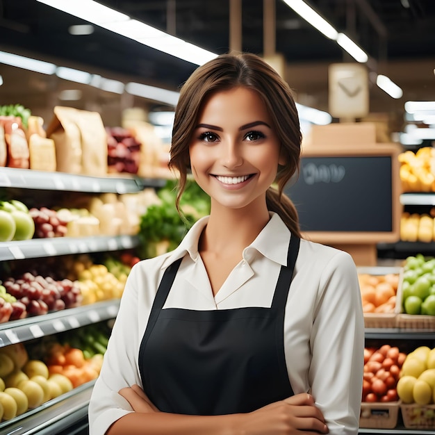 Photo operadora de caixa supermercado