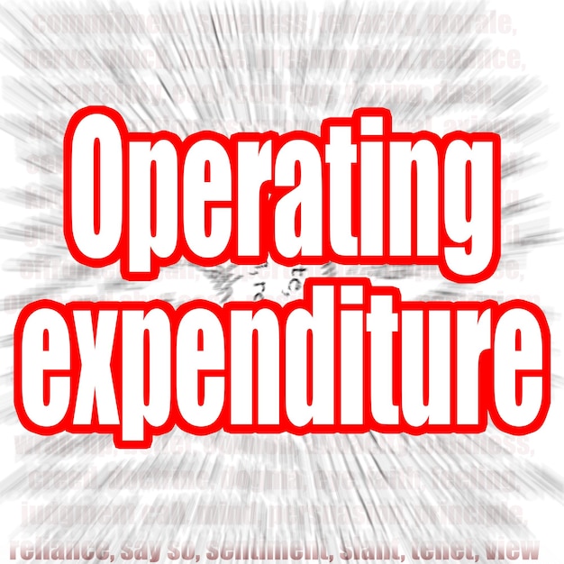 Photo operating expenditure word with zoom in effect