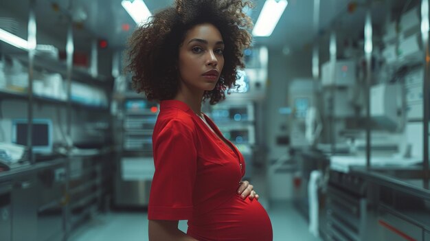 Photo in the operating room of a hospital a pregnant woman