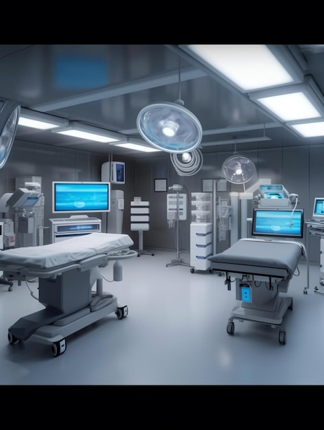 An operating room with a monitor and a monitor that says'operating room '