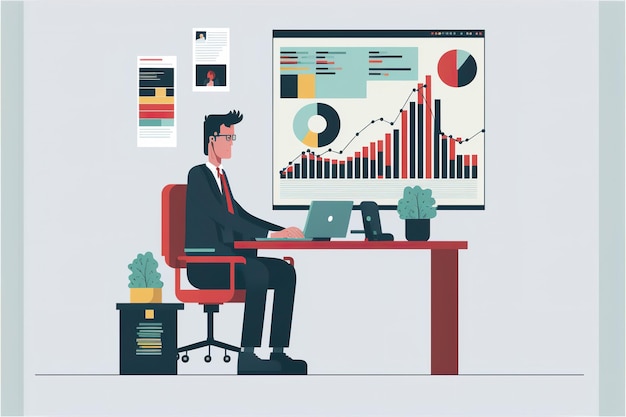 Operational Data Analyst flat illustration