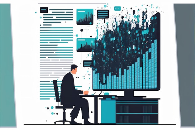 Operational Data Analyst flat illustration