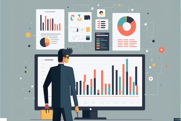 Operational Data Analyst flat illustration