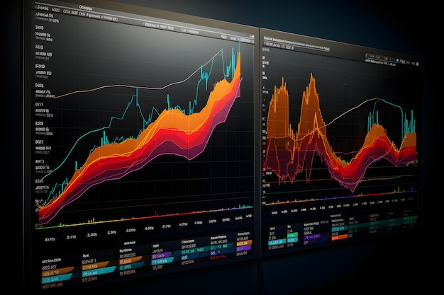 Operations are successful and profitable Stock chart showing profit Generative AI