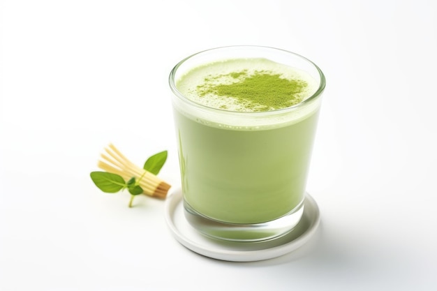 Opgeklopte groene thee melk Witte drank shake Genereer Ai