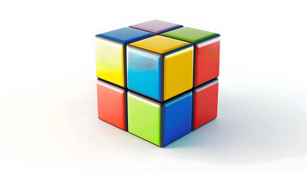 Opgelost Rubik's Cube symboliseert intelligentie en probleemoplossing