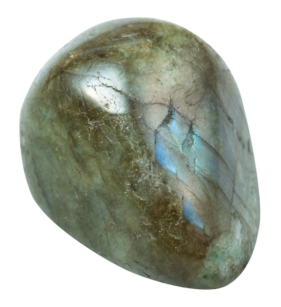 Opgepoetste labradorite labradoriet steen geïsoleerd