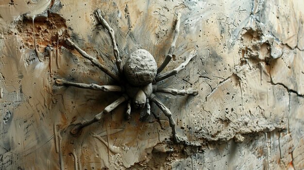 Photo opilio spider on a wall generative ai