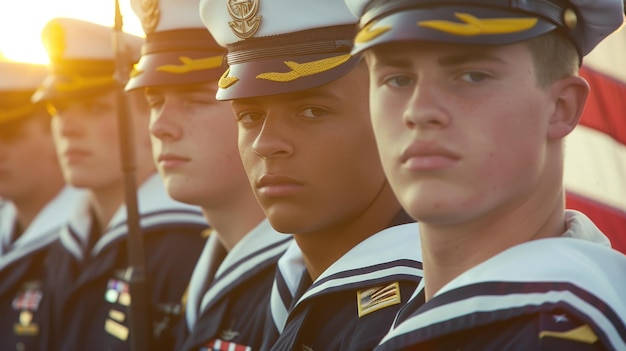 Foto opkomende maritieme leiders inspireren maritieme cadetten aan hun reis van opleiding, discipline en leiderschap in dienst van de zee.