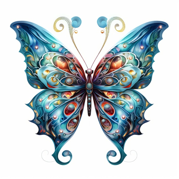 Opkomende schoonheid een prachtige achtergrondvrij nieuw vlinder tatoeage ontwerp