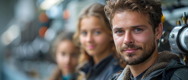 Foto opleiding van ingenieursstudenten als instructeur