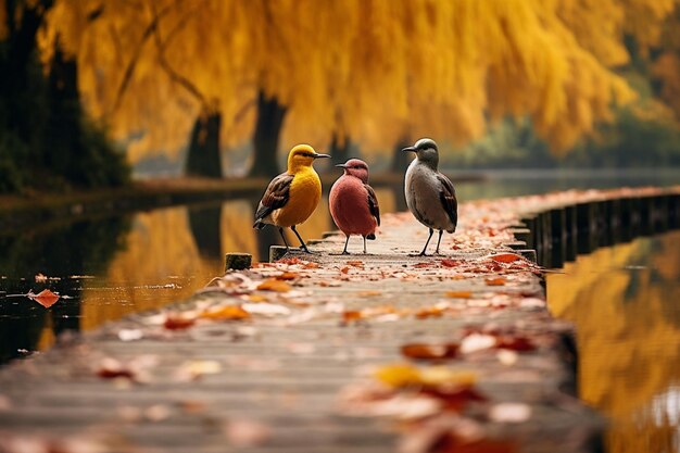 Opmerkelijk landschap van kleurrijke herfst wanaka meer met zonsopgang in de frisse ochtend ai beeld