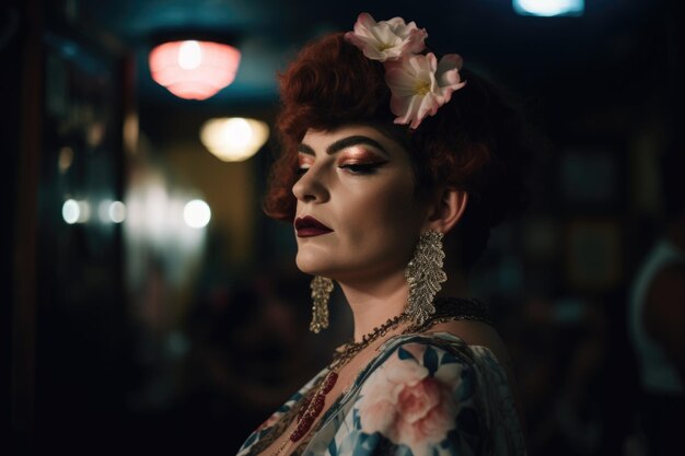 Foto opname van een performer in drag