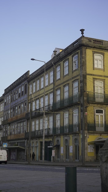 Photo oporto city portugal photo cityscape view with beautiful old colorful buildings