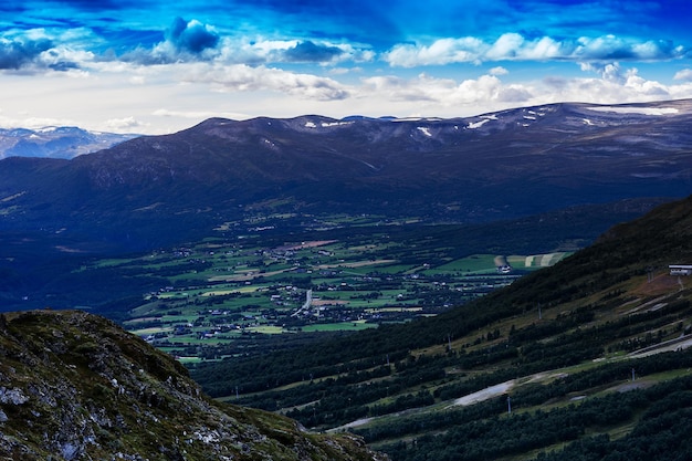 Oppdal mountain valley landscape background hd