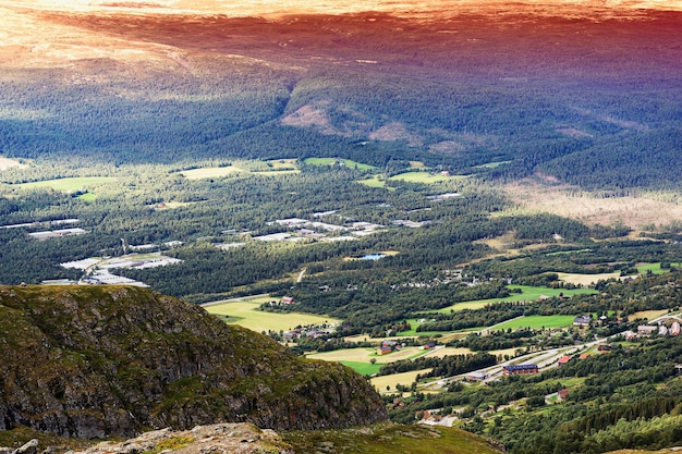 Oppdal mountain valley sunset background hd