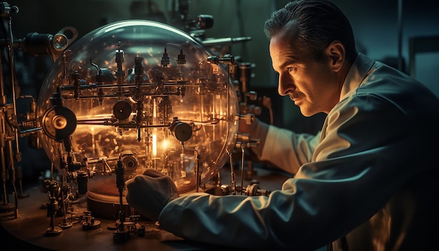 写真 オッペンハイマーは科学者が研究している研究室で核爆弾の詳細に取り組んでいます