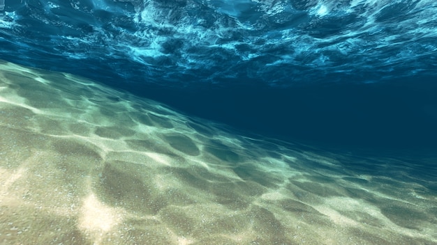 Foto oppervlak van het zand onder water