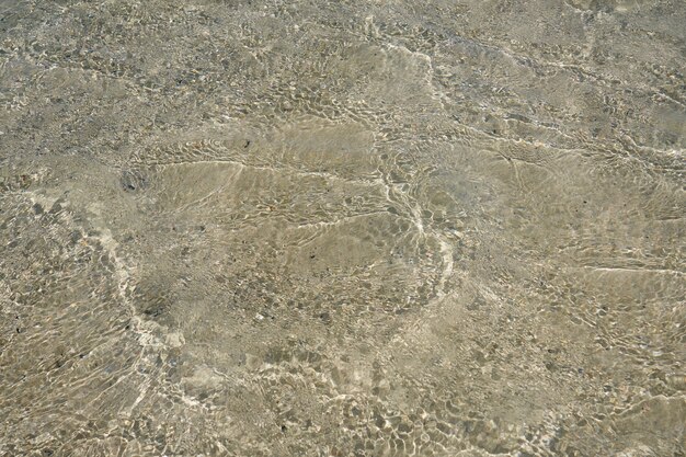 Oppervlakte van helder water op tropisch zandstrand in Kreta Griekenland.