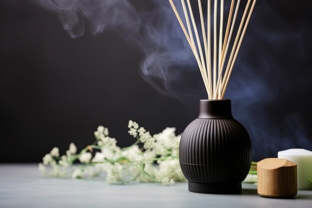 Foto opstelling van diffuser met aromastokjes