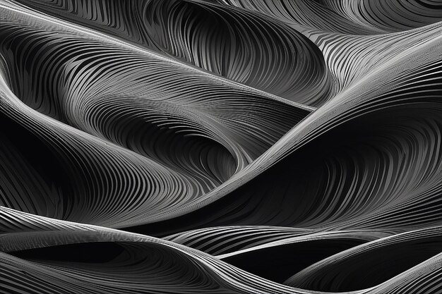 Фото Оптическое искусство опарт полосатый волнистый фон абстрактные волны черно-белые полосы