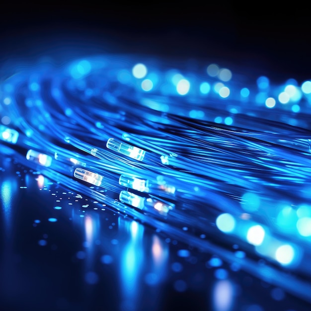 Оптические волоконные кабели с синим светом
