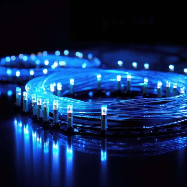 Optical fiber cables with blue light