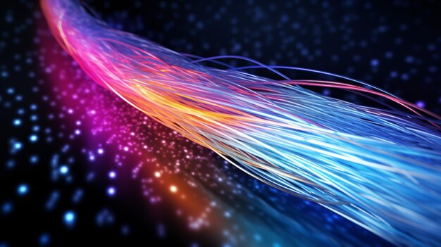 An optical fiber poster with copy space