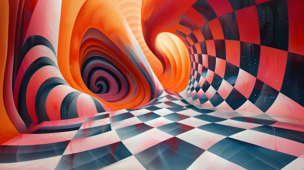 Photo optical illusion art abstract geometric shapes mindbending patterns