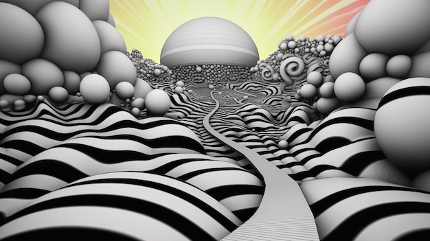 Foto optical illusion art spirals patterns en abstracte ontwerpen